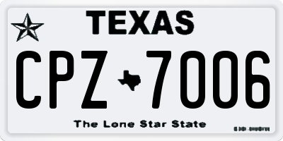 TX license plate CPZ7006