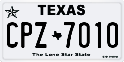 TX license plate CPZ7010