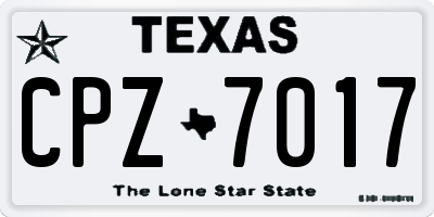 TX license plate CPZ7017