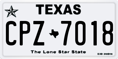 TX license plate CPZ7018