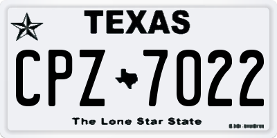 TX license plate CPZ7022