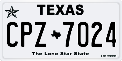 TX license plate CPZ7024