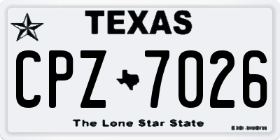 TX license plate CPZ7026