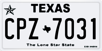 TX license plate CPZ7031