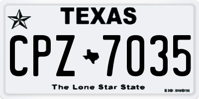 TX license plate CPZ7035