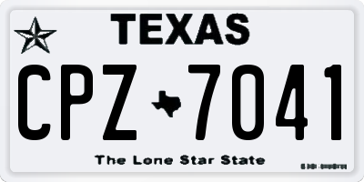 TX license plate CPZ7041
