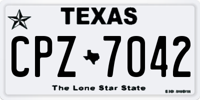 TX license plate CPZ7042