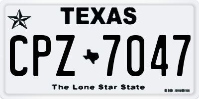 TX license plate CPZ7047