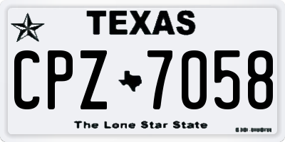 TX license plate CPZ7058