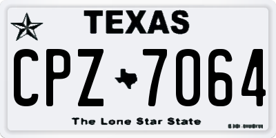 TX license plate CPZ7064