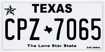 TX license plate CPZ7065