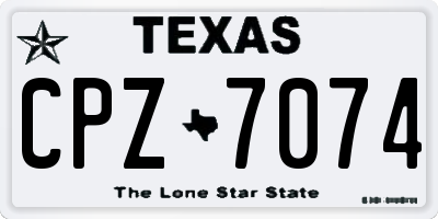 TX license plate CPZ7074