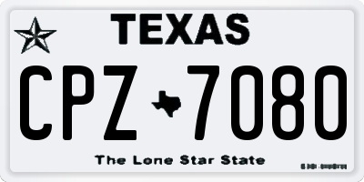 TX license plate CPZ7080