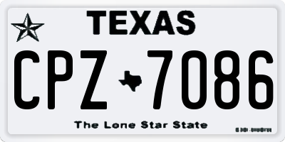 TX license plate CPZ7086