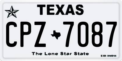 TX license plate CPZ7087