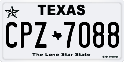 TX license plate CPZ7088