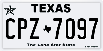 TX license plate CPZ7097
