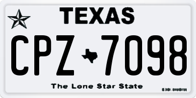TX license plate CPZ7098