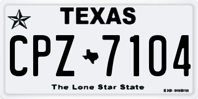 TX license plate CPZ7104