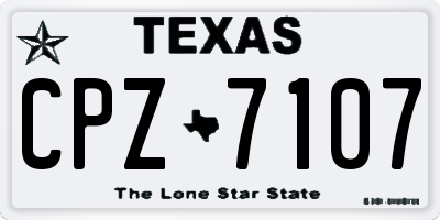 TX license plate CPZ7107