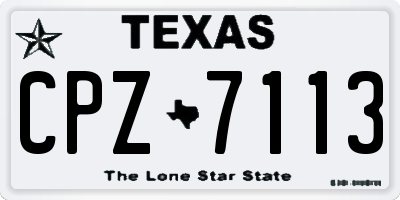TX license plate CPZ7113