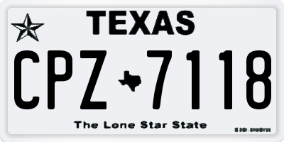 TX license plate CPZ7118