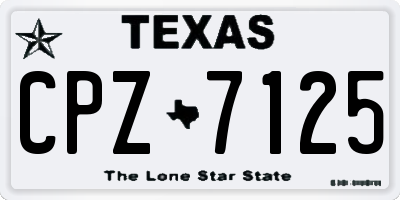 TX license plate CPZ7125