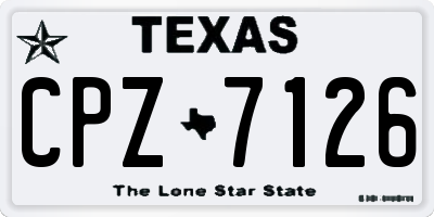 TX license plate CPZ7126