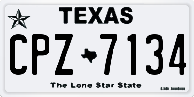 TX license plate CPZ7134