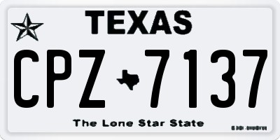 TX license plate CPZ7137