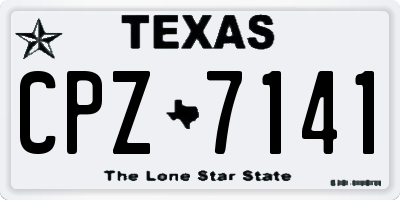 TX license plate CPZ7141