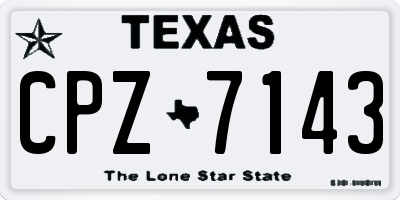 TX license plate CPZ7143
