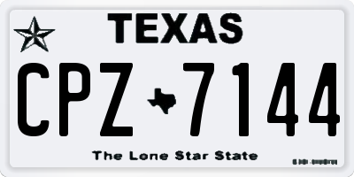 TX license plate CPZ7144