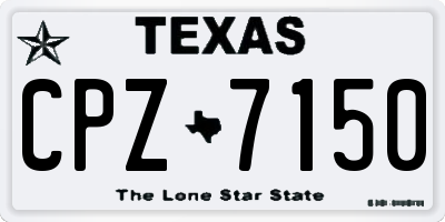 TX license plate CPZ7150