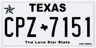 TX license plate CPZ7151