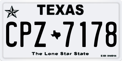 TX license plate CPZ7178