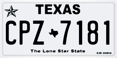 TX license plate CPZ7181