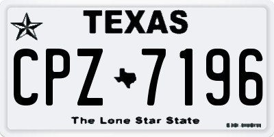TX license plate CPZ7196