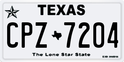 TX license plate CPZ7204