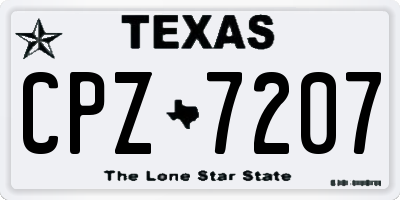 TX license plate CPZ7207