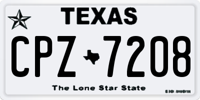TX license plate CPZ7208