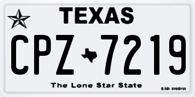 TX license plate CPZ7219
