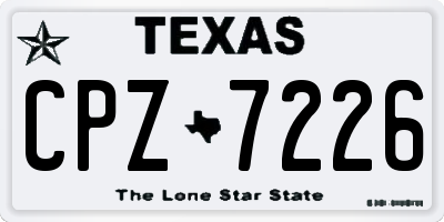 TX license plate CPZ7226