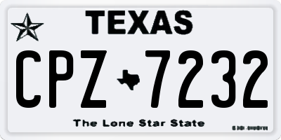 TX license plate CPZ7232