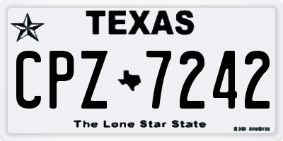 TX license plate CPZ7242