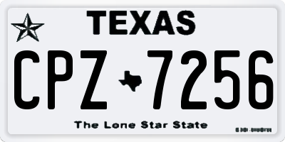 TX license plate CPZ7256