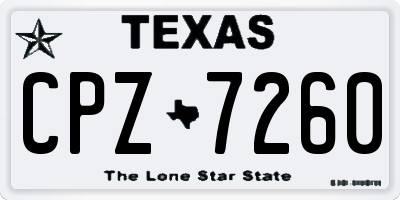 TX license plate CPZ7260