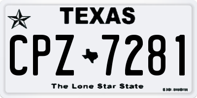 TX license plate CPZ7281
