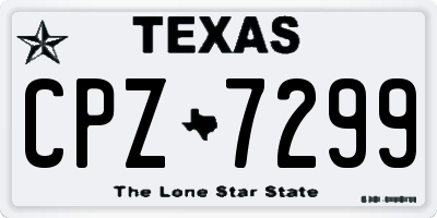 TX license plate CPZ7299