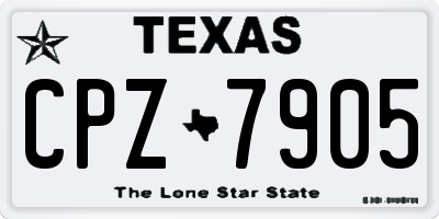 TX license plate CPZ7905